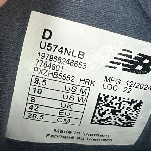 New Balance 574 Sneakers Men's US 8.5/ Women’s 10 Blue Suede Lifestyle Shoes - Picture 8 of 8